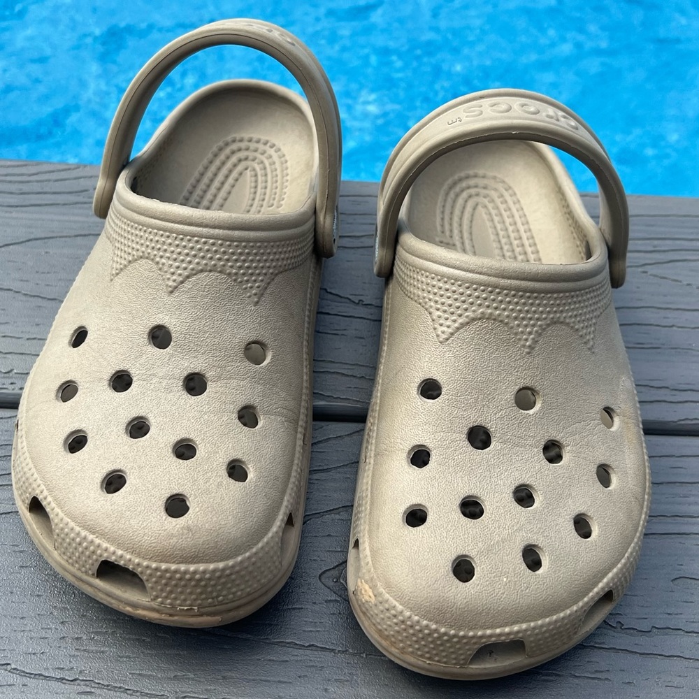 Tan Crocs (Very Worn) with some life left